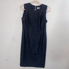 Calvin Klein Size 6 Charcoal Gray Sleeveless Sheath Pencil Dress, Business