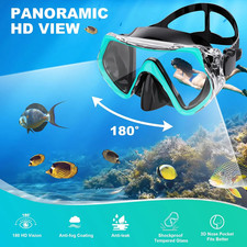 Snorkeling Gear for Adults, Snorkel Mask Adult Snorkel Set, Anti-Fog Scuba Divin