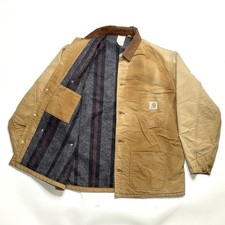 VTG Carhartt C01 BRN Men's XL 46 - 48 Chore Jacket Barn Coat Distressed Workwear