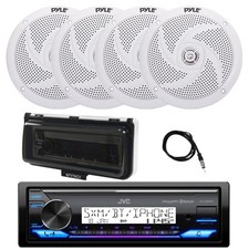JVC KD-X38MBS Marine Receiver, 4x 6.5" 240W Speakers, Cover White , Antenna