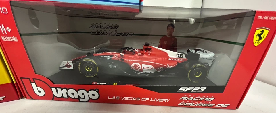 CHARLES LECLERC FERRARI SF23 BURAGO  1/18TH 3 LIVERYS NEW - Image 3 of 4
