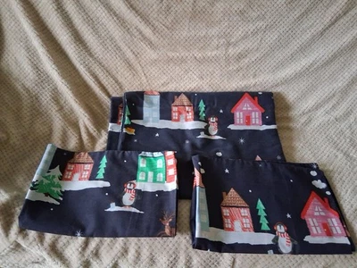 Xmas Double Duvet Set. Navy. Reversible. Great Condition - image 1 of 4