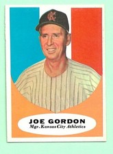 (1) JOE GORDON 1961 TOPPS # 224 ATHLETICS MANAGER EX-MT  CARD (N0827)
