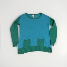 Sundance Women's Medium Wool Cashmere Angora Sweater Teal Blue Pockets