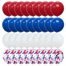 75pcs Red White and Blue Latex Balloons for 4th of July Decorations Independe...
