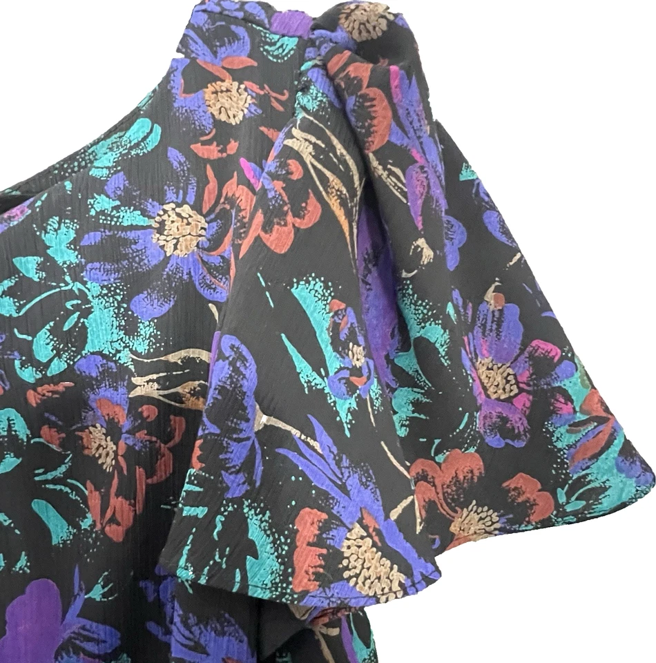 Vestido Secretaria Floral Años 80 90 Vintage All That Jazz Talla S Cintura Reunida Foto 3 de 4