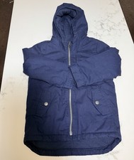 Old Navy Girls Navy Blue Hooded Zip-Up Basic Jacket M 100 Cotton Outerwear