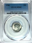 1946 10c Roosevelt Proof Silver Dime PCGS MS65 BU Philadelphia