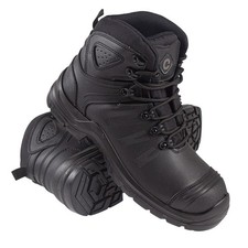 MENS SAFETY BOOTS WATERPROOF LEATHER ANKLE STEEL TOE CAP WORK BOOTS HIKER SHOES