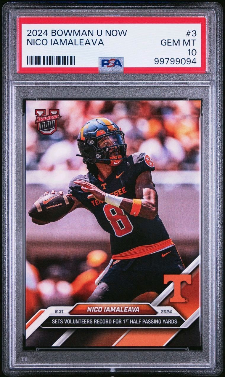 Nico Iamaleava 2024 Bowman U Now Rookie PSA 10 #3 UCLA