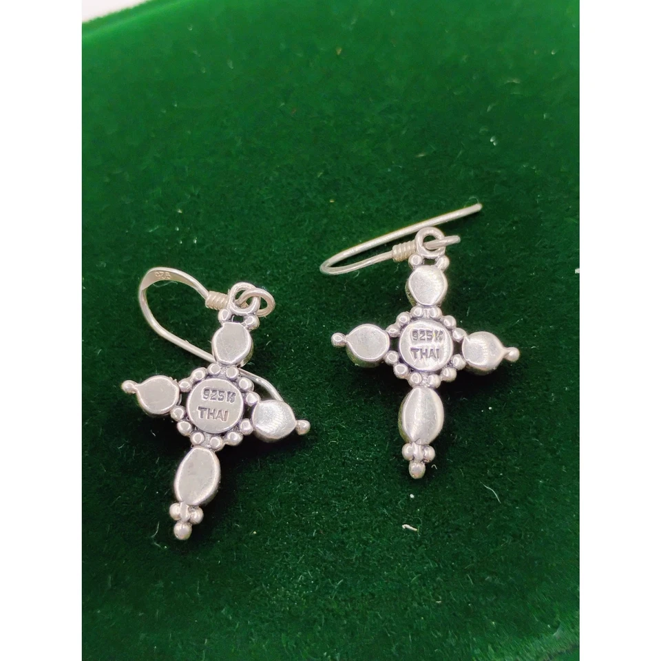 Pendientes de plata de ley de varias piedras Foto 2 de 4