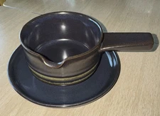 Vintage MCM Denby Bokhara BLUE Kismet Gravy Sauce Bowl w/ Underplate 1967-1977