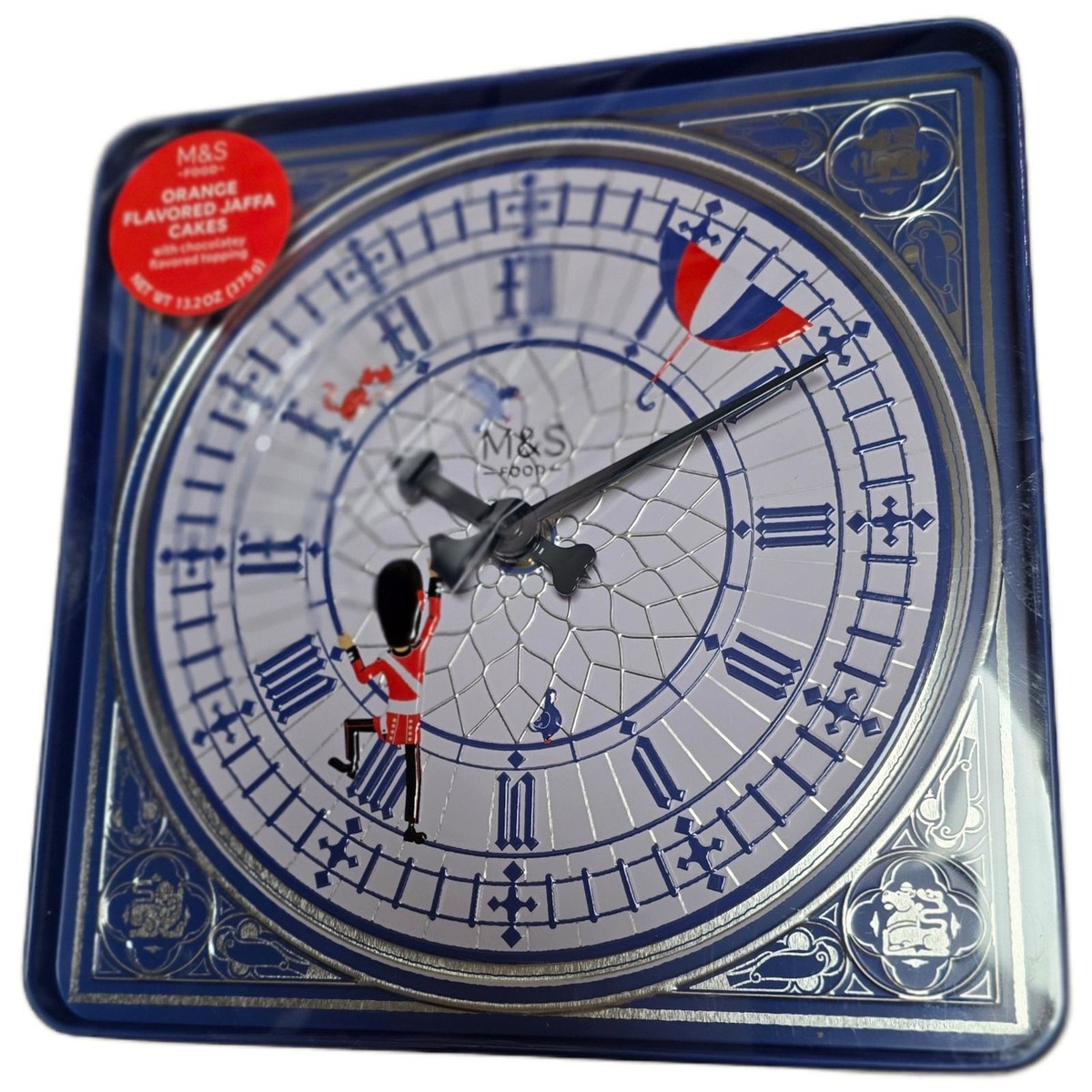 M&S Big Ben Working Clock Tin with Dark Chocolate Orange Jaffa