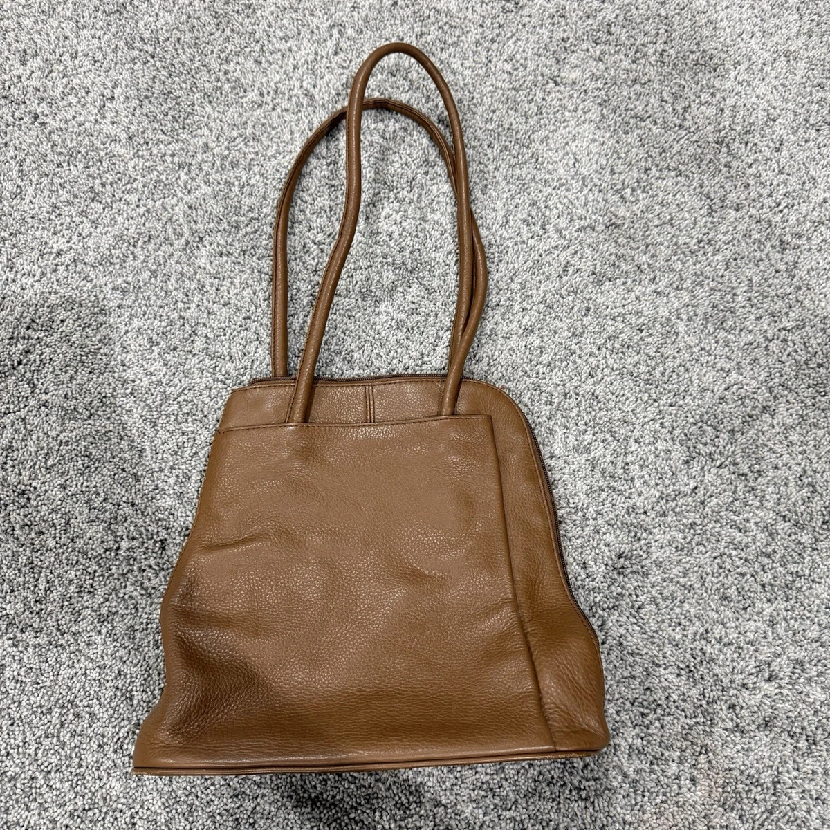 Clarks Pebbled Leather Backpack Brown Multiple In/Out Pockets Handbag School Bag Polare Cowhide Leather Multiple Laptop Backpack Day Pack  main image 2