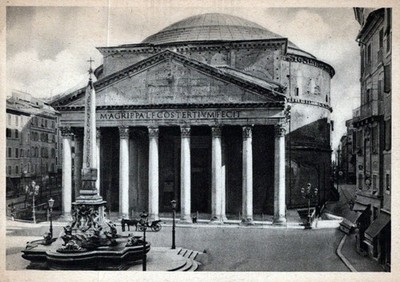 Italia Rome Pantheon Architettura Romana Con Obelisco Unposted #SAH521