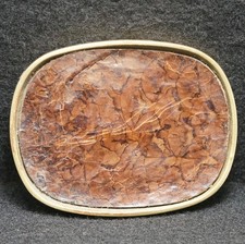 WG05154 VERY COOL VINTAGE 1970s SOLID BRASS LEATHER FASHION ARTWORK BELT BUCKLE