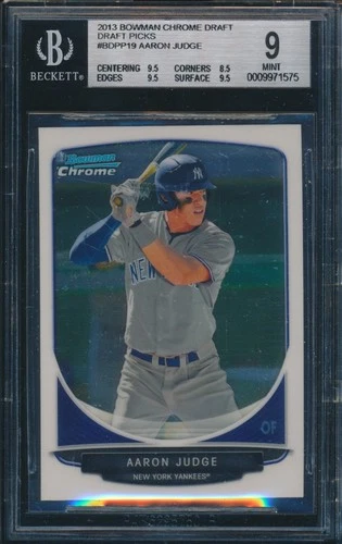 BGS 9 AARON JUDGE 2013 Bowman Chrome Draft Picks NY Yankees Rookie Card RC MINT