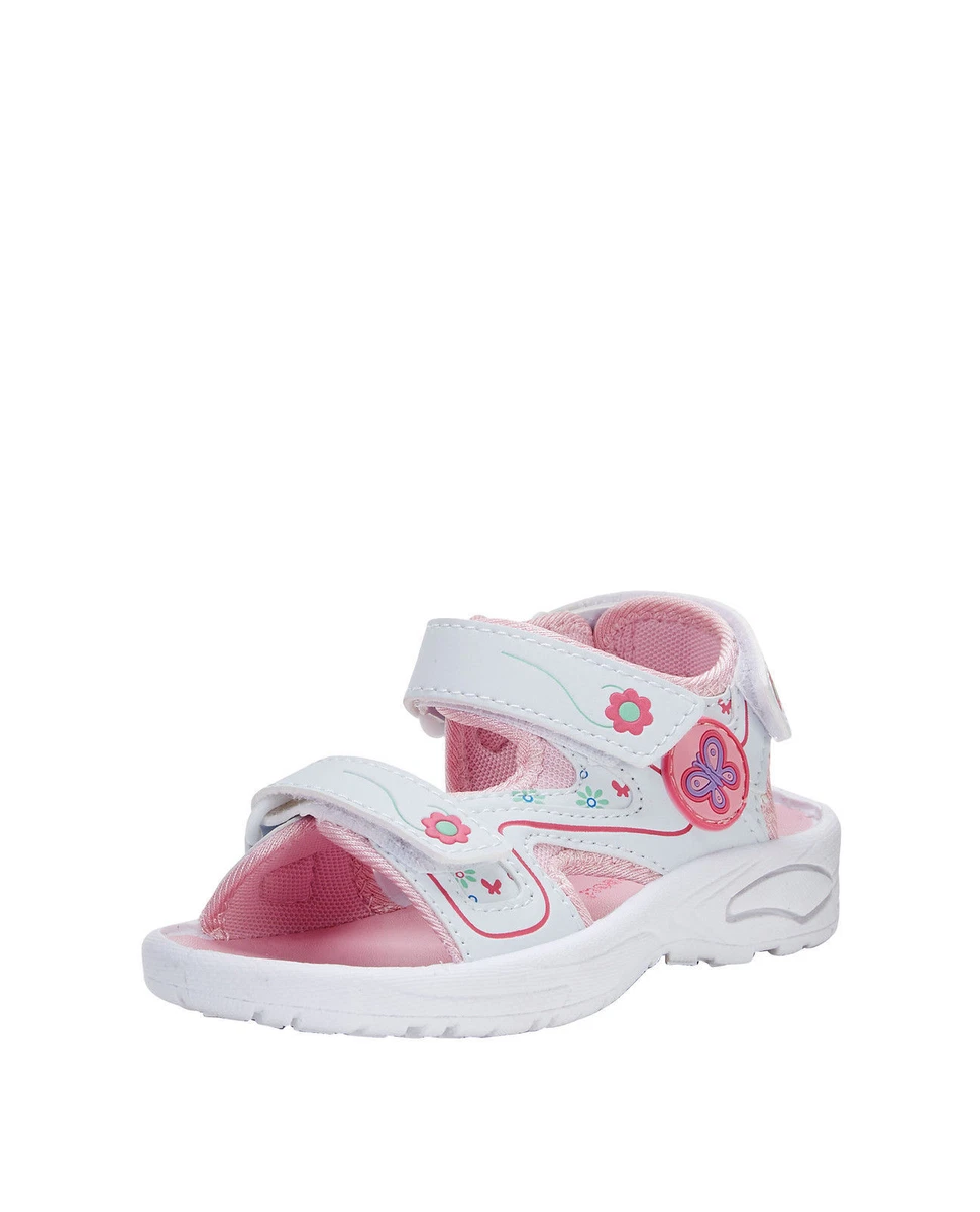 Coral Girls Trekker Sandals in White Pink Size Infant 7 8 9 10