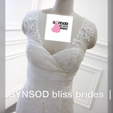 lace wedding dress with beads  in UK size 10