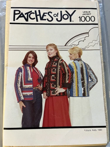Sewing Pattern #1000-SZ SM,MED,LG-PATCHES OF JOY LESLIE JACKET-JOYCE KELLY  '80
