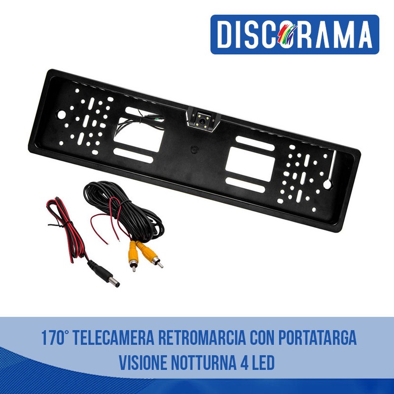 Portatarga con Telecamera Retromarcia Auto Retrocamera 4 LED 170 ° Visione Notte - Immagine 1