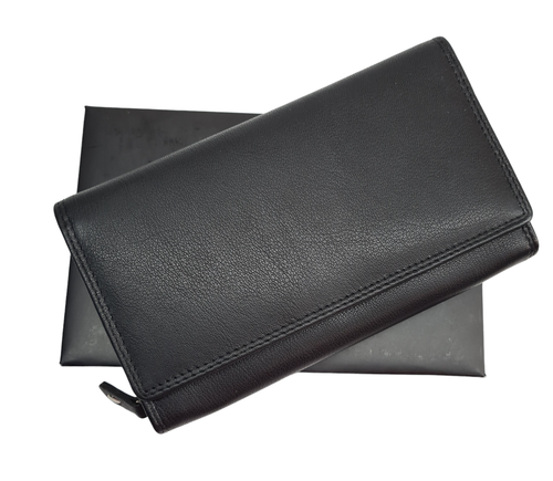 Cartera grande de cuero real de alta calidad protegida por RFID para mujer con tarjetero - Imagen 21 de 134