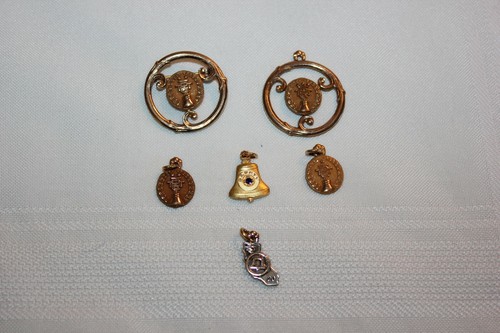 Vintage Telephone 1/10 10k Gold Service Awards ~ 5 CHARMS & 1 PIN ~ CTO 18 Grams