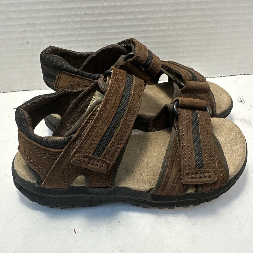 Stride Rite Boys Shoe Sandal Sz 9.5W Brown Leather Hook HHR10-9 - Image 4 of 4