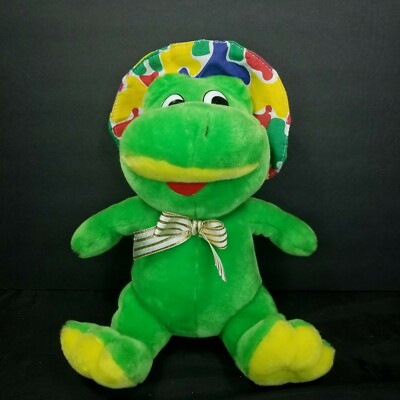 King Plush Green Frog Different Color Hat Stuffed Animal Gold Bow Tie Farmer 11''