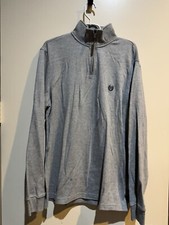 Chaps 1/4 Zip Pullover Sweater Gray Men  s Size Large NEW