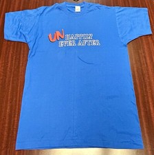 Made in USA Disney Store "Un-Happily Ever After" Blue Single Stitch TShirt Funny