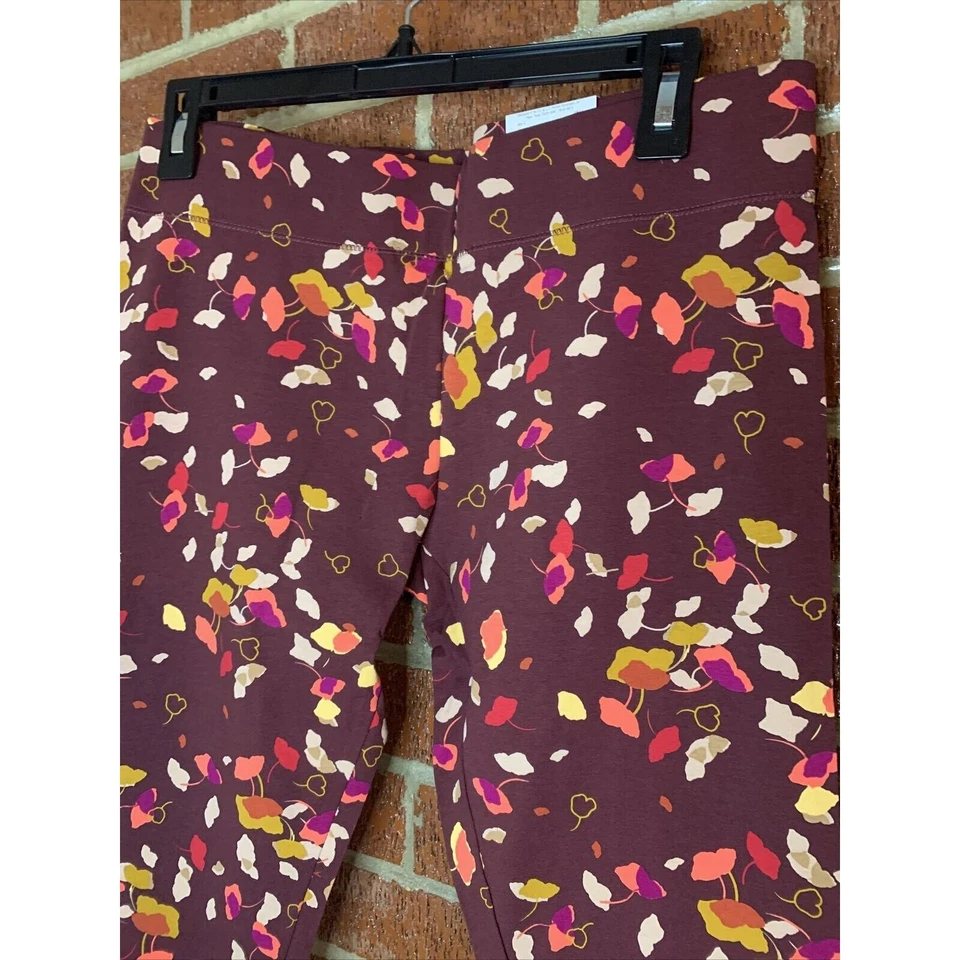 Mixit Mujer Leggings Floral Retro Pétalo Borgoña Mediano Foto 2 de 4