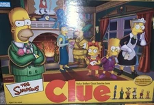 The Simpsons Clue Game Board, Used Notebook, 2  Dice & box EUC Replacement Only