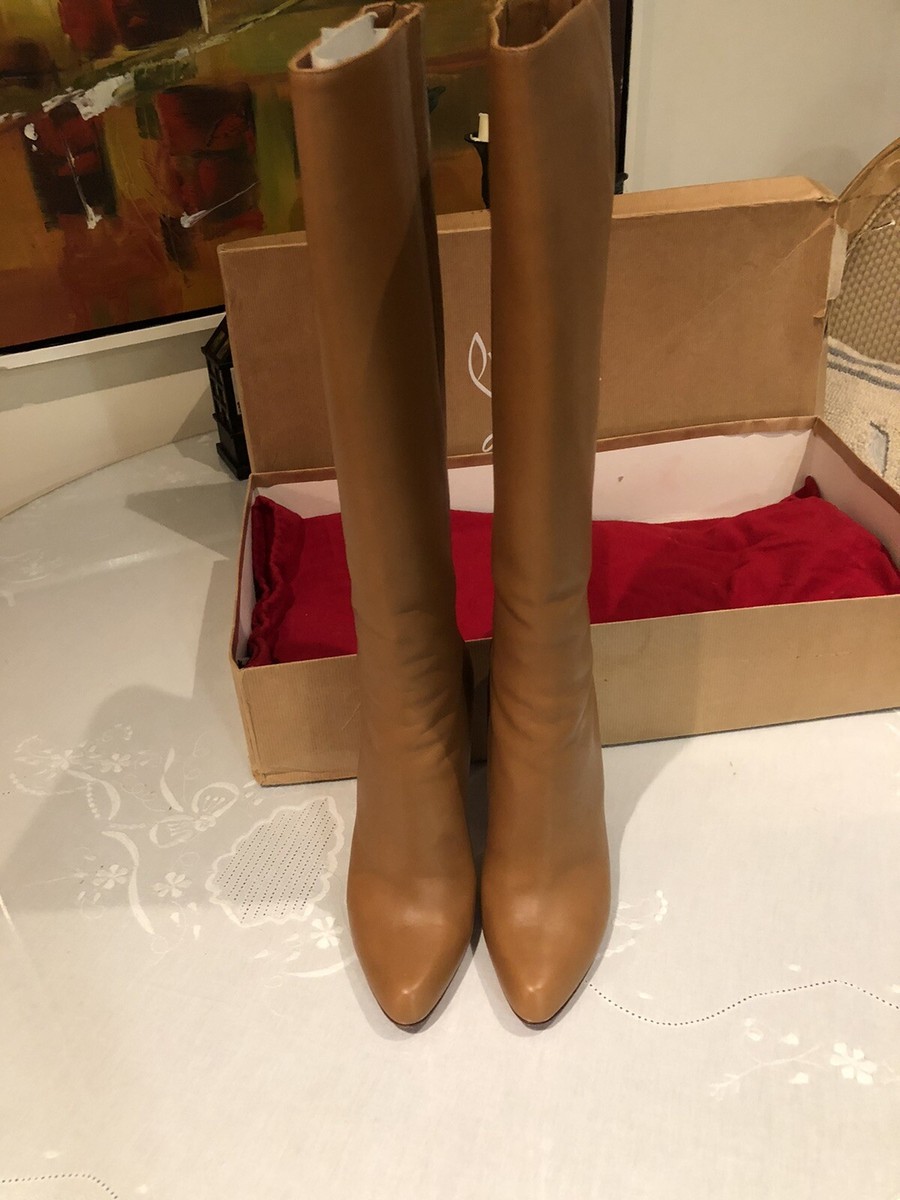 Christian Louboutin Bourge 100 Rodano Calf boots 38.5—Camel color