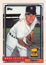 Detroit Tigers Signed Auto Baseball Card Mark Leiter