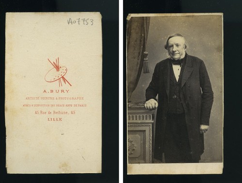 France Lille Man Portrait Fashion Sideburns Old CDV Photo Bury 1870 - Picture 3 of 3
