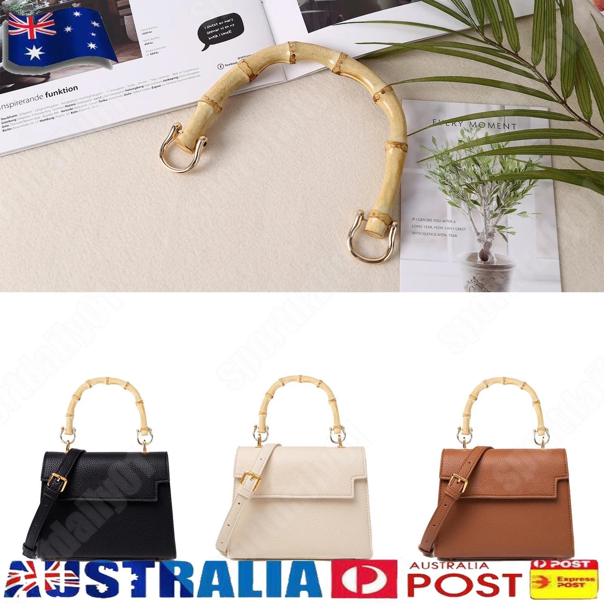 Handbag Handles 2 Pack Handmade Bag Making Supplies Light Gold Buckle