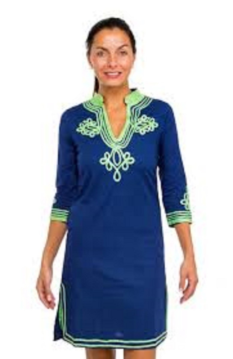 navy and kelly green dress Athletic Dress