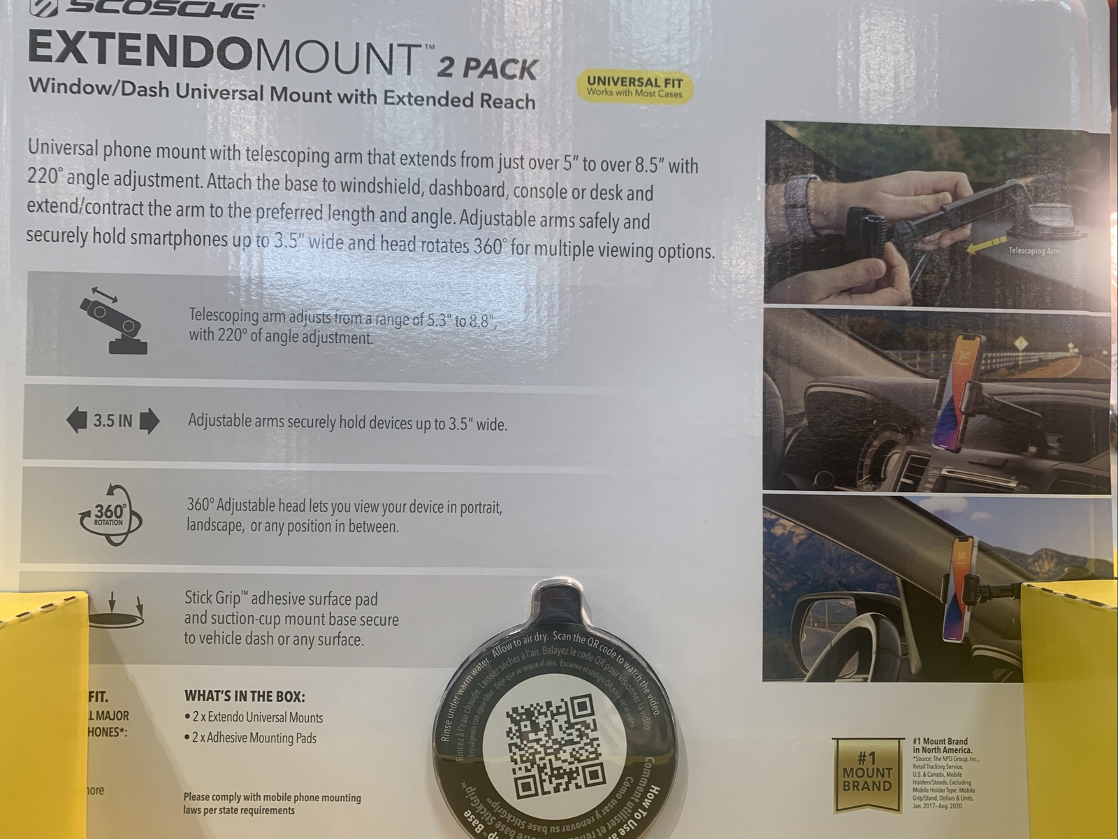 cheapest sellers Scosche 2 PK - Extendomount Universal 
