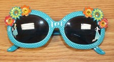 Genuine Disney Frozen Anna Elsa Blue With Multi Color Flowers Girls Sunglasses