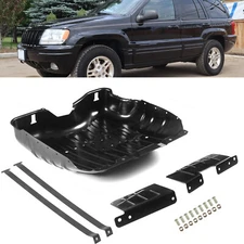 Fuel Tank Skid Plate Cover Fit For 1999-2004 Jeep Grand Cherokee w/ Straps Black