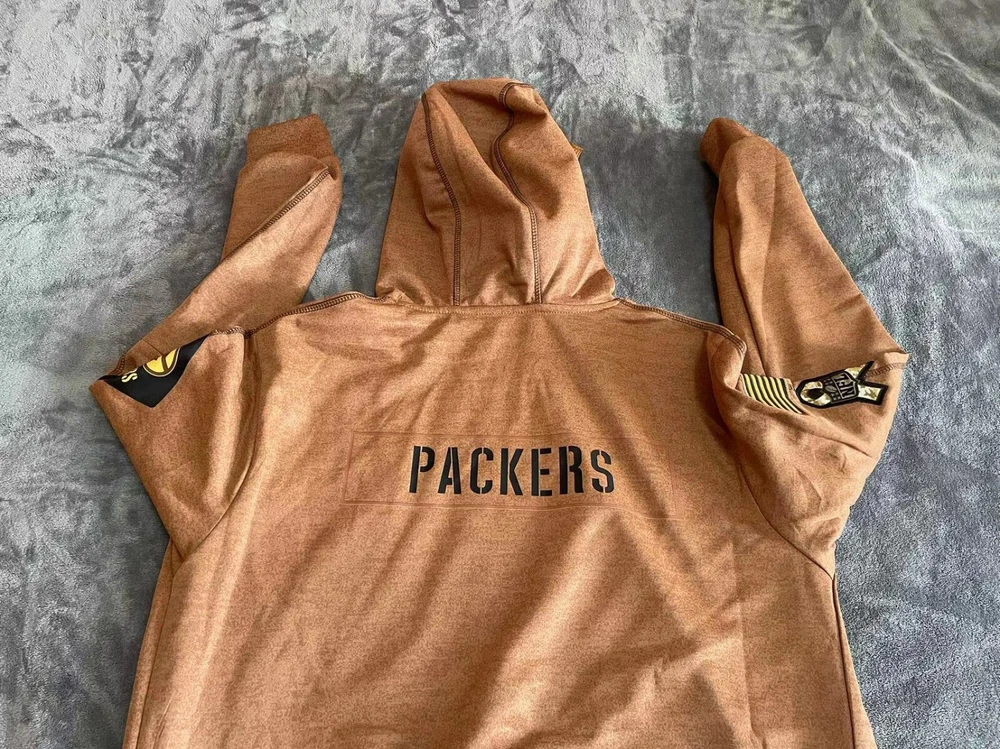 Adult Men's Salute to Service Club American Football Pullover Hoodie Brown 23