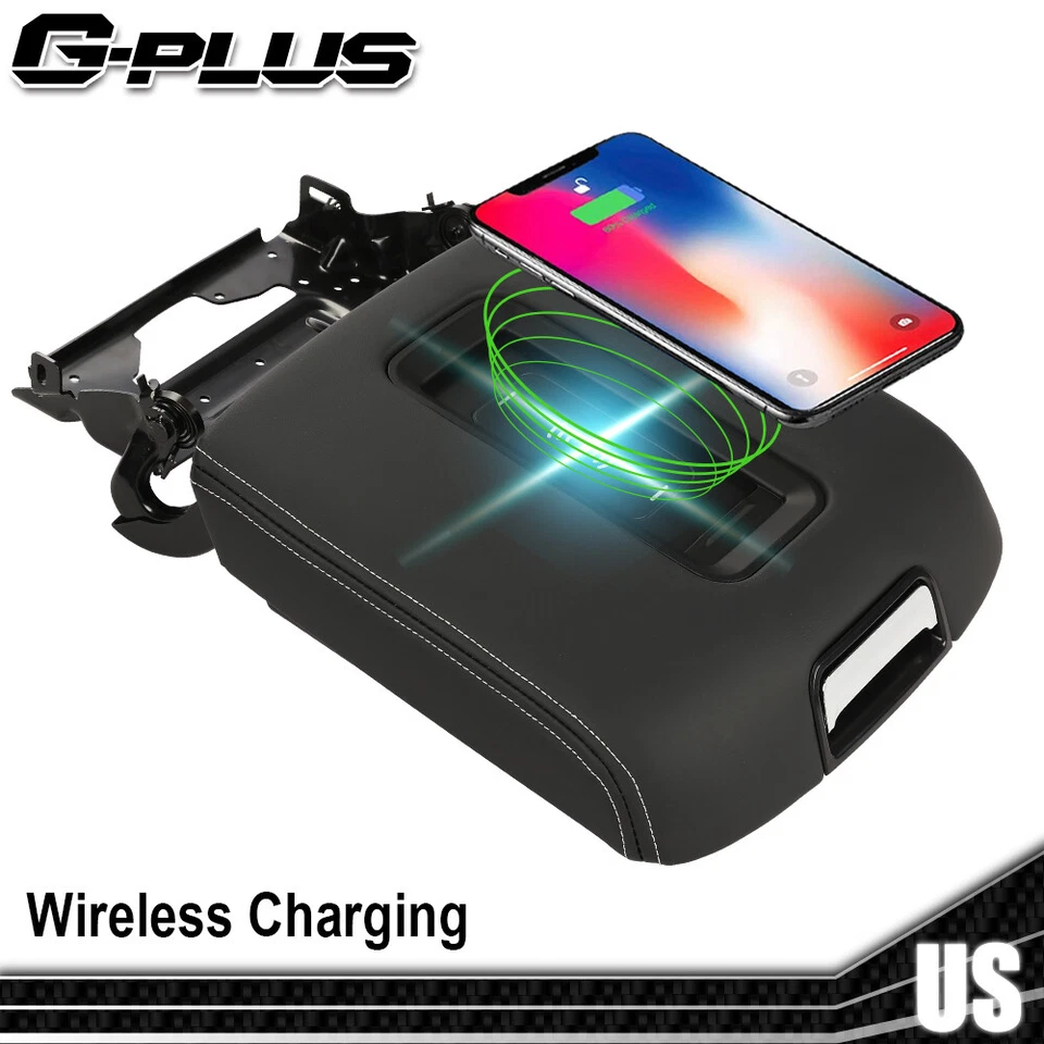 Fit For 15-19 Chevrolet Suburban Center Console Armrest Lid W/ Wireless Charger Foto 4 de 4