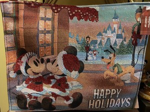 Disney Parks Christmas Mickey And Minnie Woven Light Up Tapestry Nwt Ebay