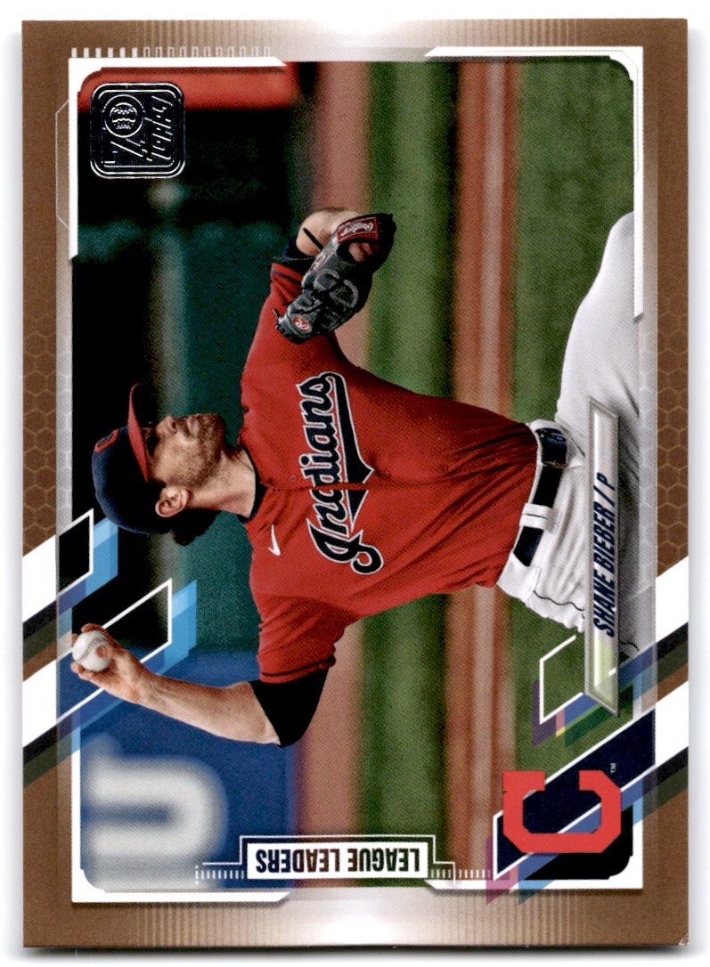 2021 Gold Parallel Shane Bieber Leage Leaders /2021 Cleveland Guardians #72