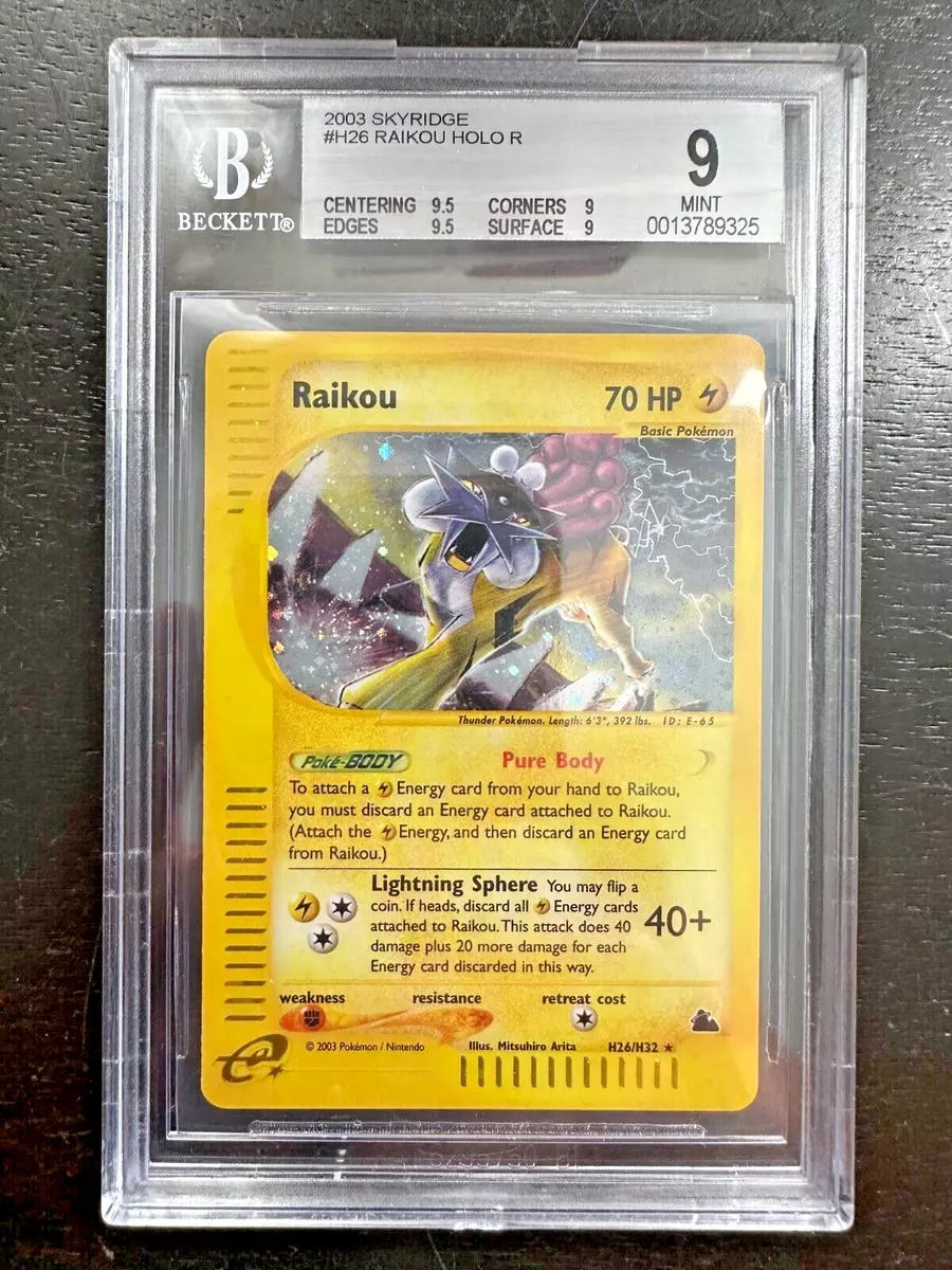 BGS 9 Mint Raikou Holo 2003 Pokemon Skyridge #H26