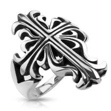 Stainless Steel Men's Casted Celtic Fancy & Detailed Cross Ring Size 7-13