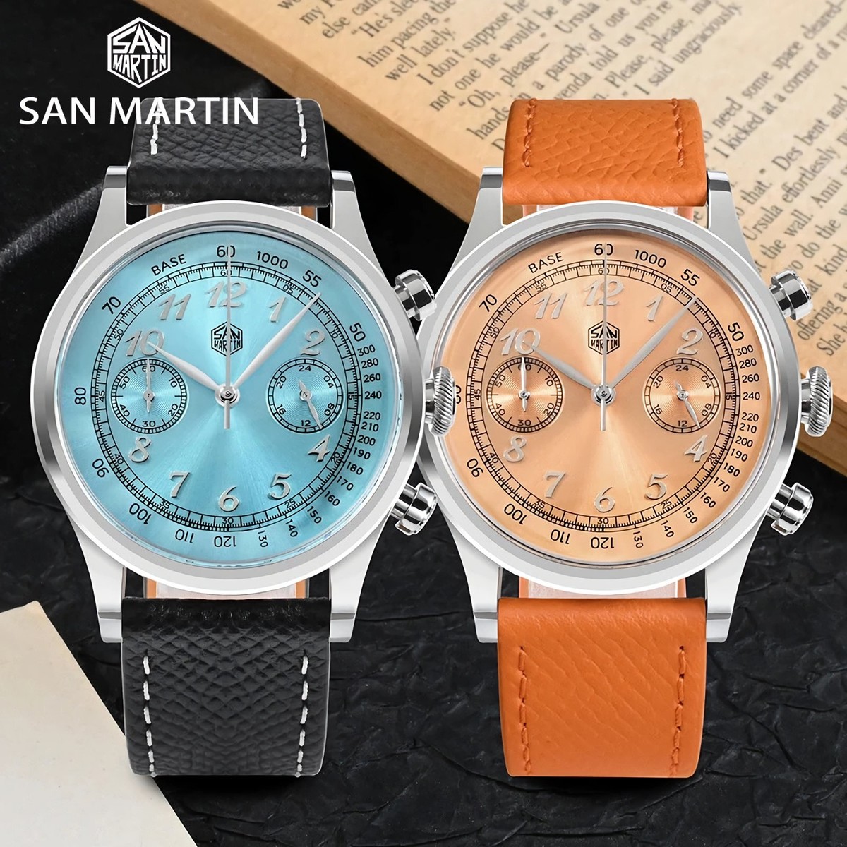 SAN MARTIN SN0101-G-JS-1 Quartz Chronograph Stainless Steel 38mm