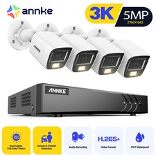 ANNKE 8CH H.265 3K Lite 5in1 DVR 5MP Audio Security Camera System Color Night