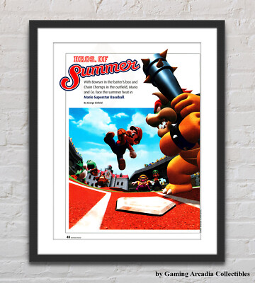 Mario Superstar Baseball Nintendo Gamecube Glossy Promo Ad Poster Unframed G5267